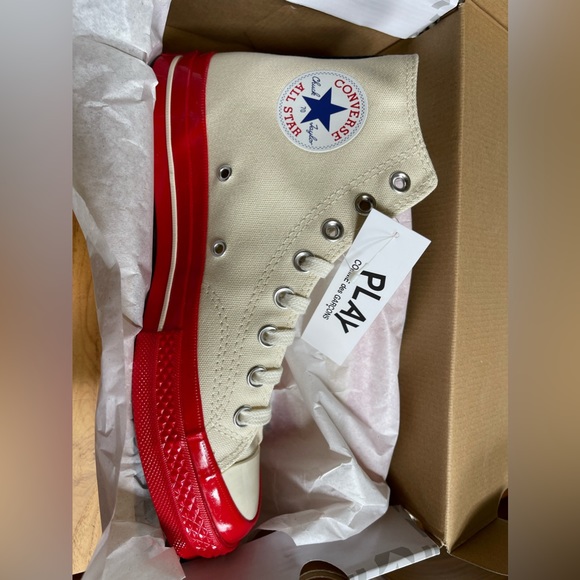 Converse Chuck Taylor All Star 70 High Comme does Garçons PLAY Egret Red. Unisex - Picture 5 of 6